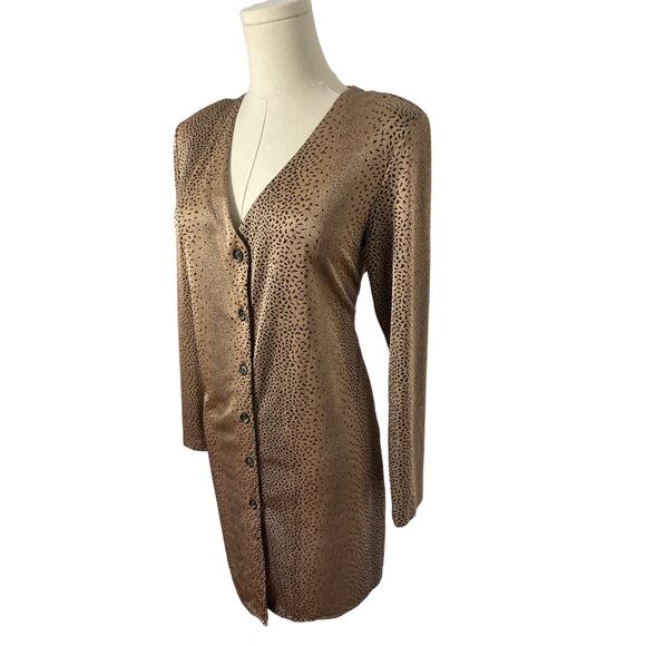 Vintage 90S Y2K Long Animal Print Cardigan Medium / Large - Picture 2 of 5